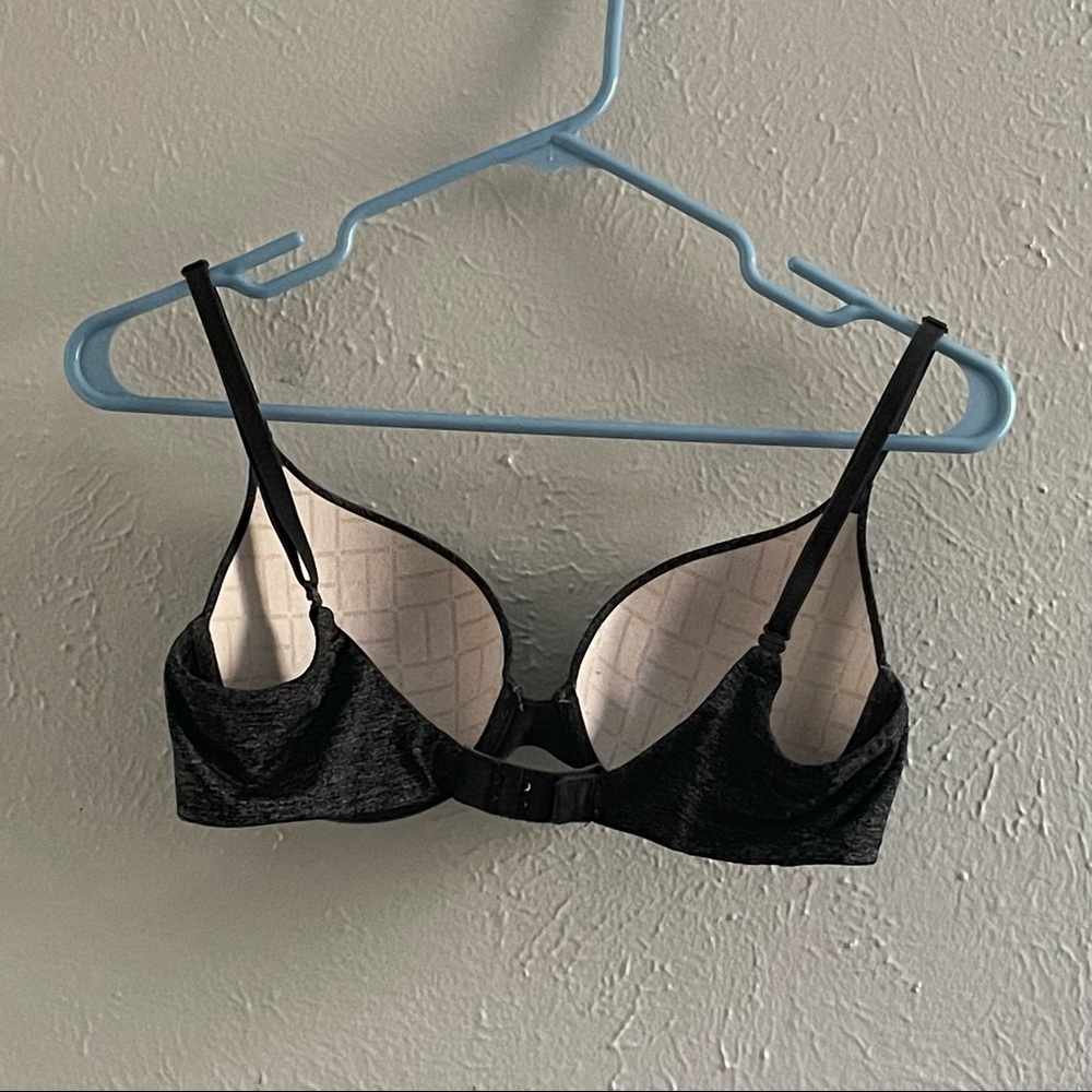 VICTORIA’s SECRET Padded Perfect Coverage Bra 34C Dark Gray/Black - Picture 2 of 3
